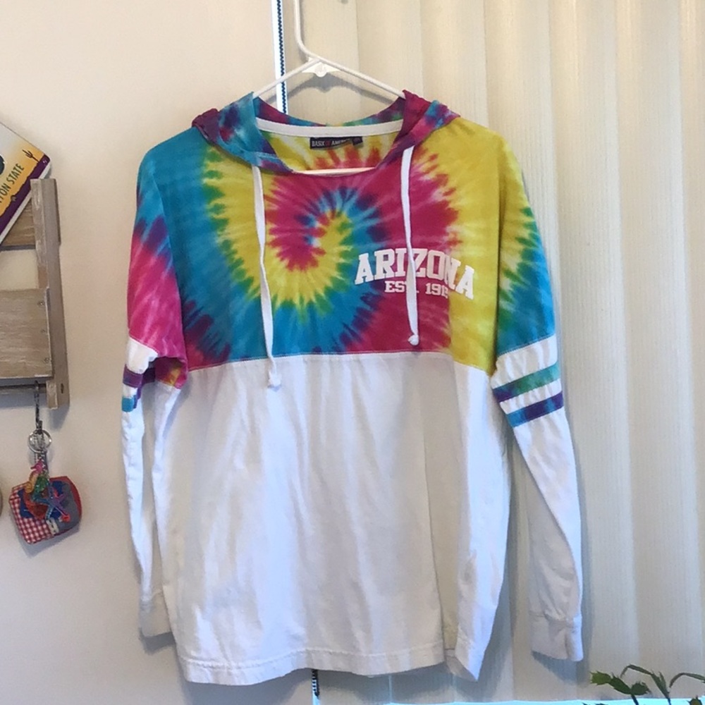 ‘Basix of America’ Tie-Dye Design Soft Hoodie (#5)